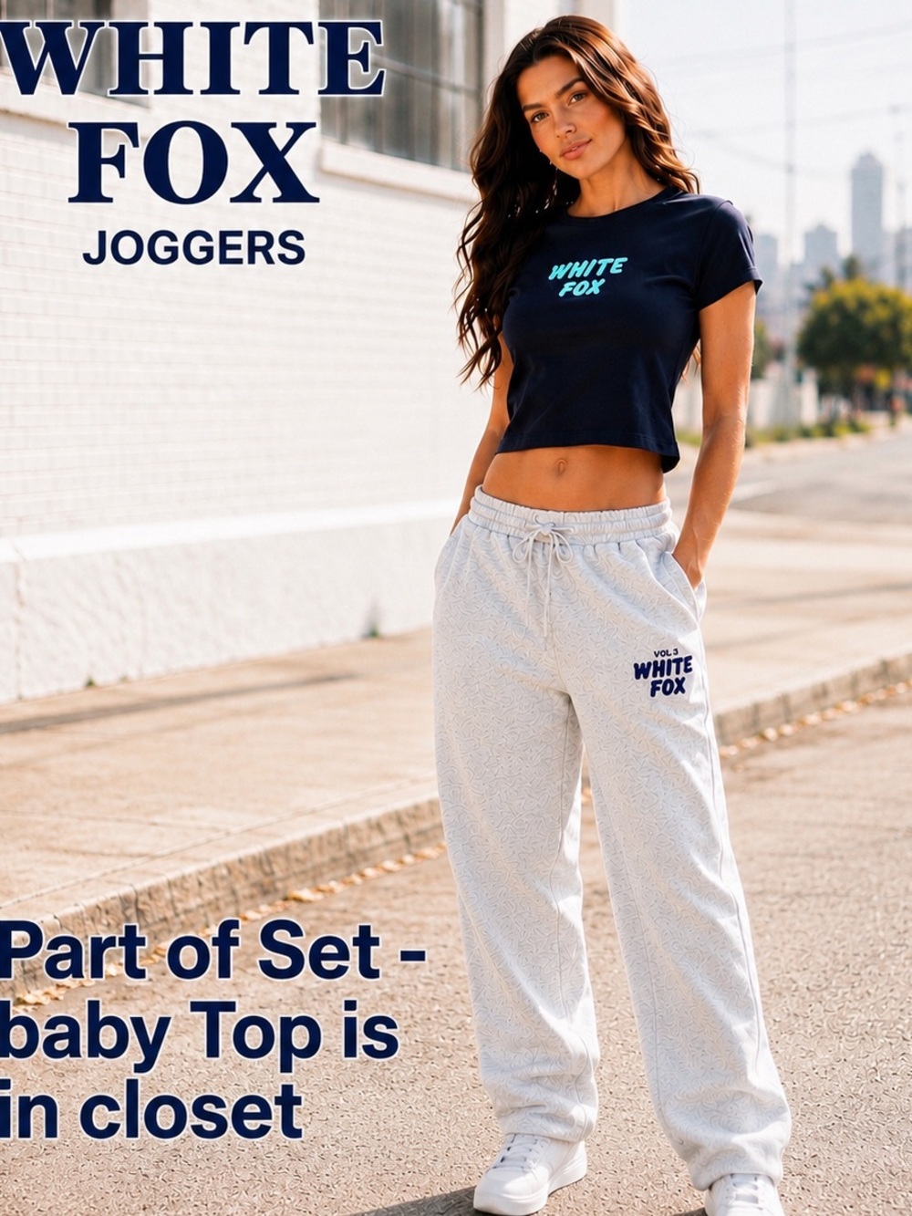 White Fox Boutique Grey Sweat Joggers